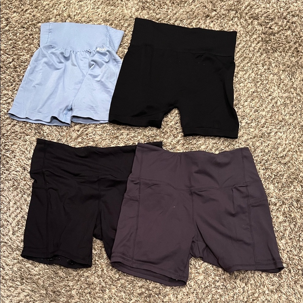 AYBL Black and Gray Bike Shorts Set